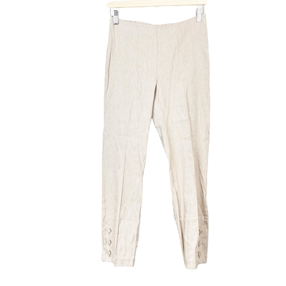 J. Jill Linen Stretch Button Hem Ankle Pants Size XS